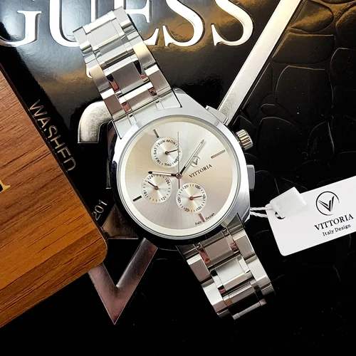 ساعت مچی بند فلزی مردانه برند ویتوریا VITTORIA
