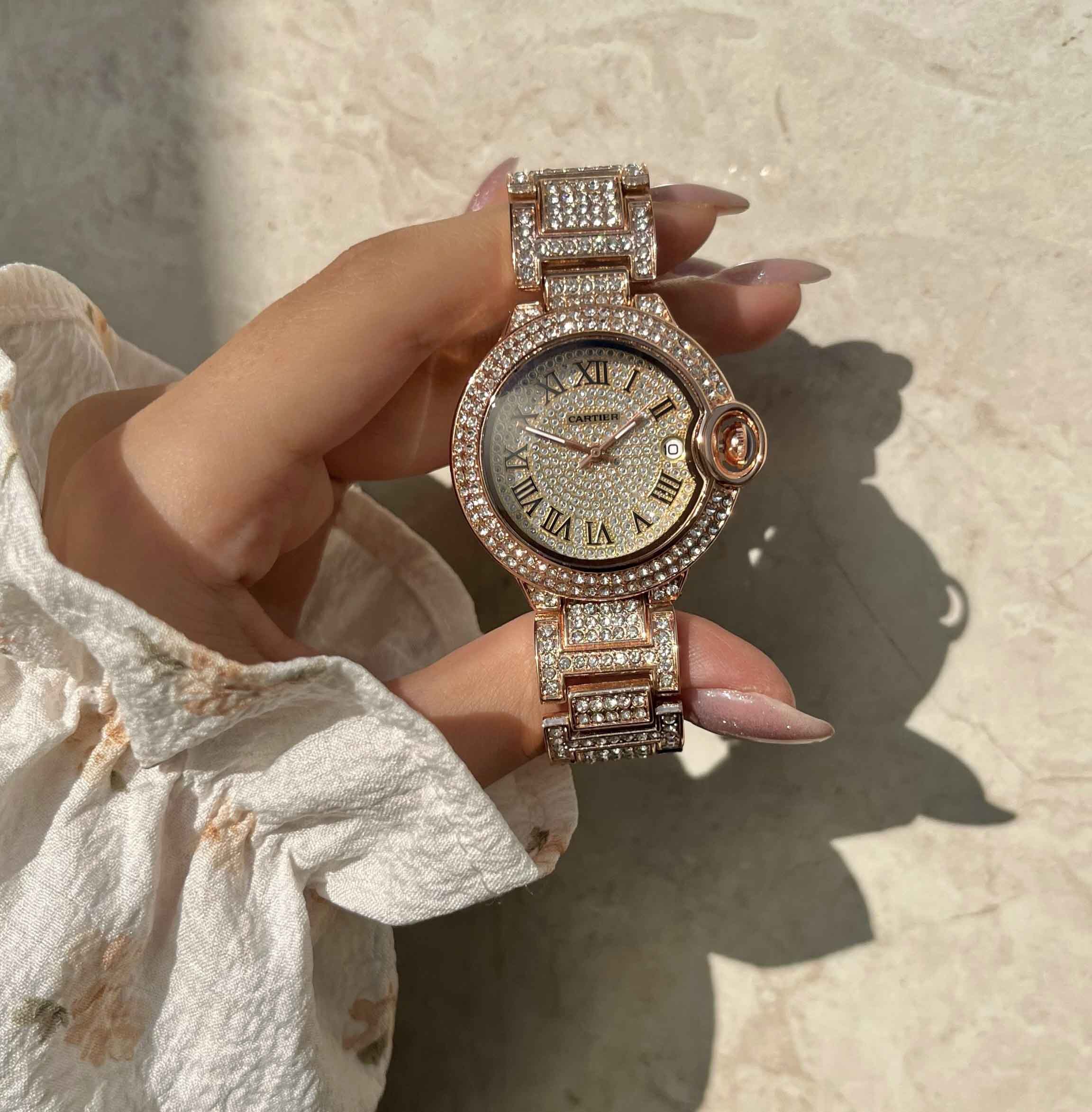 ساعت مچی عقربه‌ای فول نگین برند رولکس