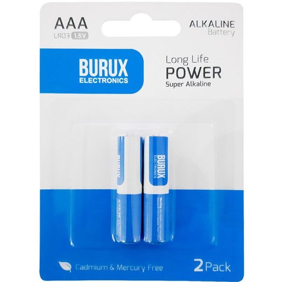 باتری نیم قلمی بروکس مدل آلکالاین AAA بسته 2 عددی