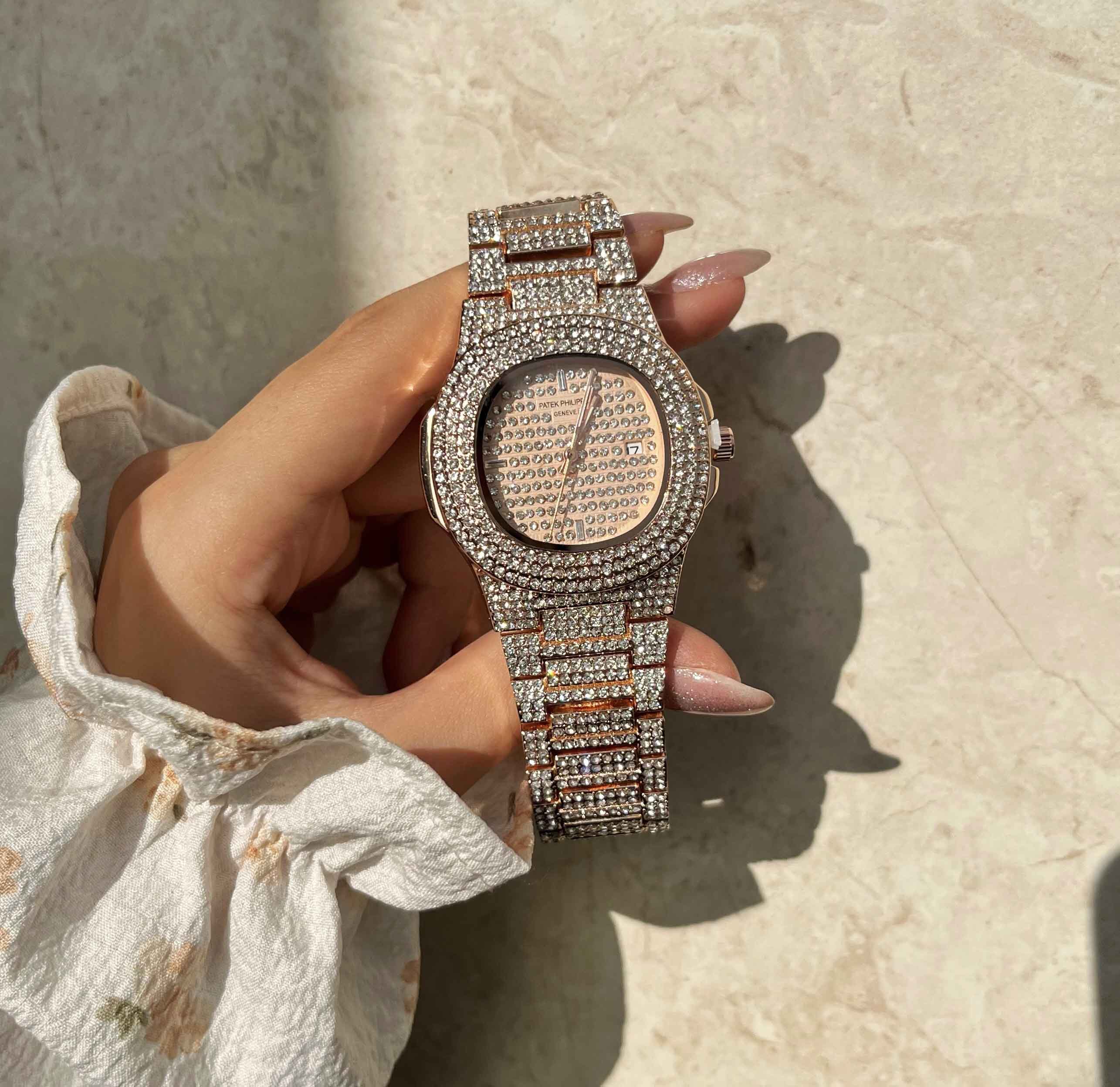 ساعت مچی عقربه‌ای فول نگین برند رولکس