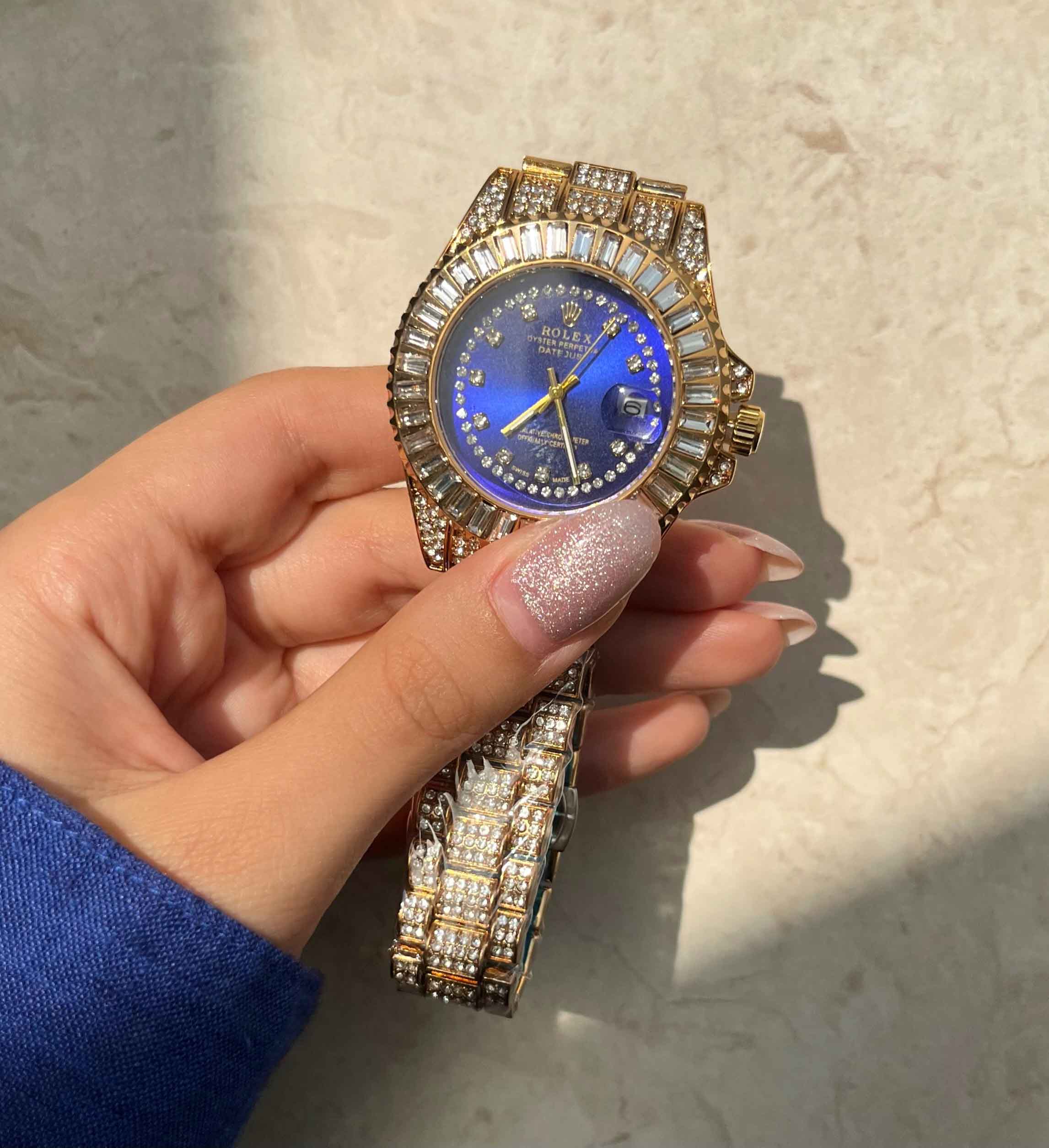 ساعت مچی عقربه‌ای فول نگین برند رولکس